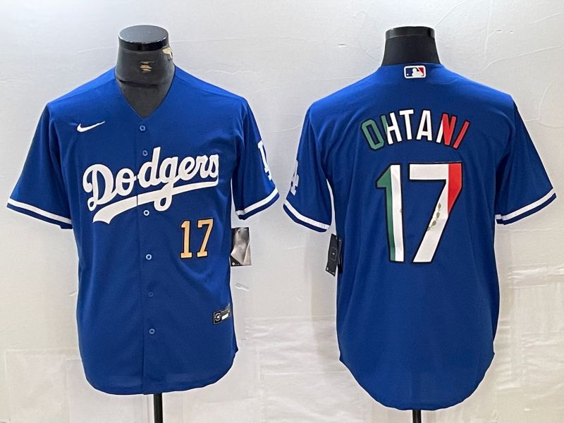 Men Los Angeles Dodgers #17 Ohtani Blue Nike Game MLB Jersey style 18